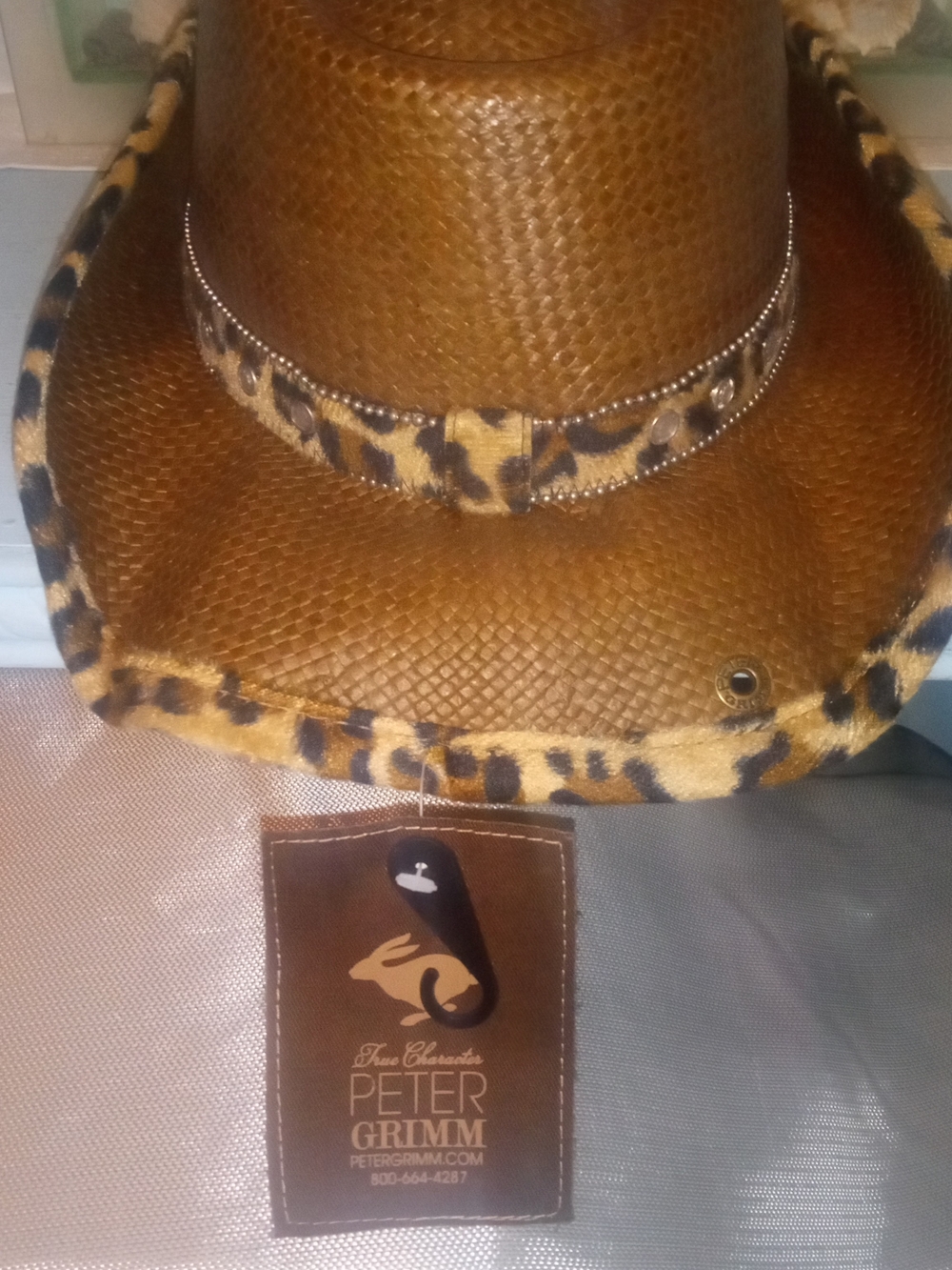 Peter Grimm Brown Cowboy Hat with Leopard Trim